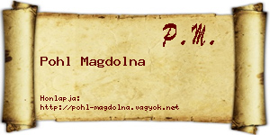 Pohl Magdolna névjegykártya